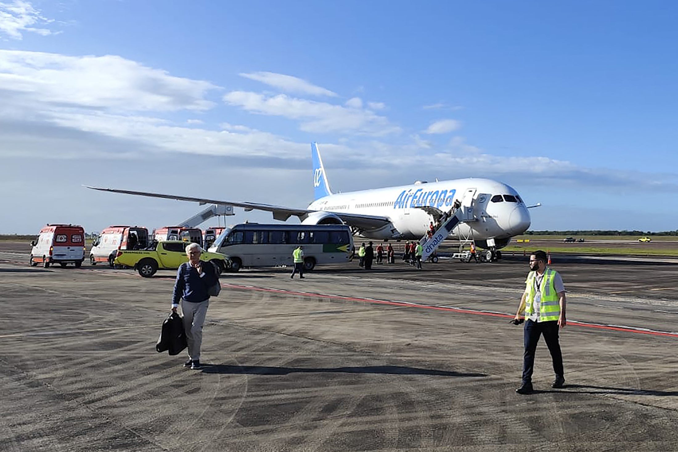 An Air Europa Boeing 787-9 Dreamliner sitting on the tarmac in Natal