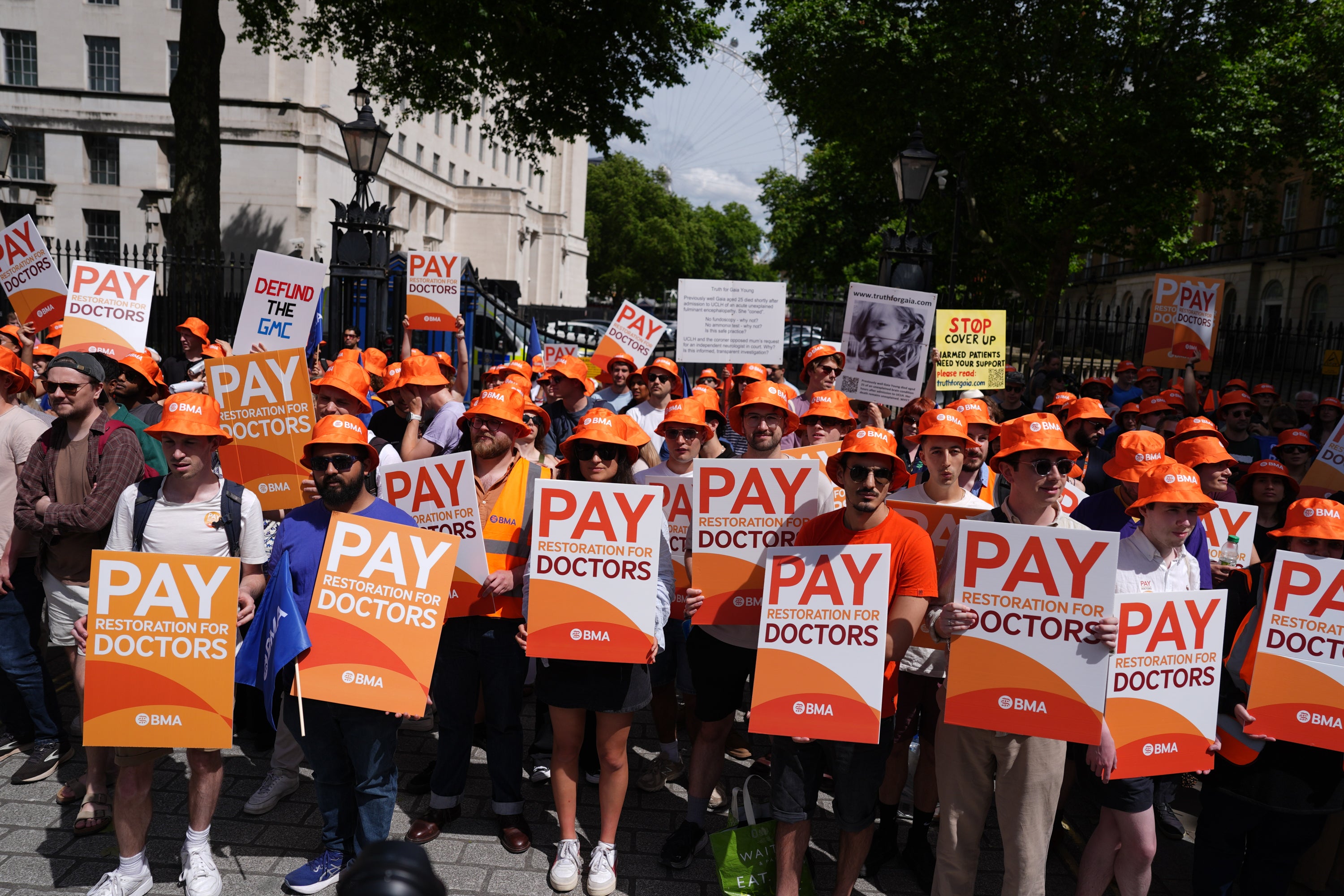Junior doctors in England have been on strike for five days (Jordan Pettitt/PA)