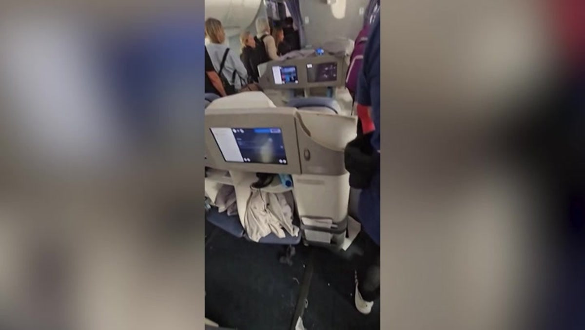 Watch: Seats smeared in blood after Air Europa plane makes emergency landing in Brazil