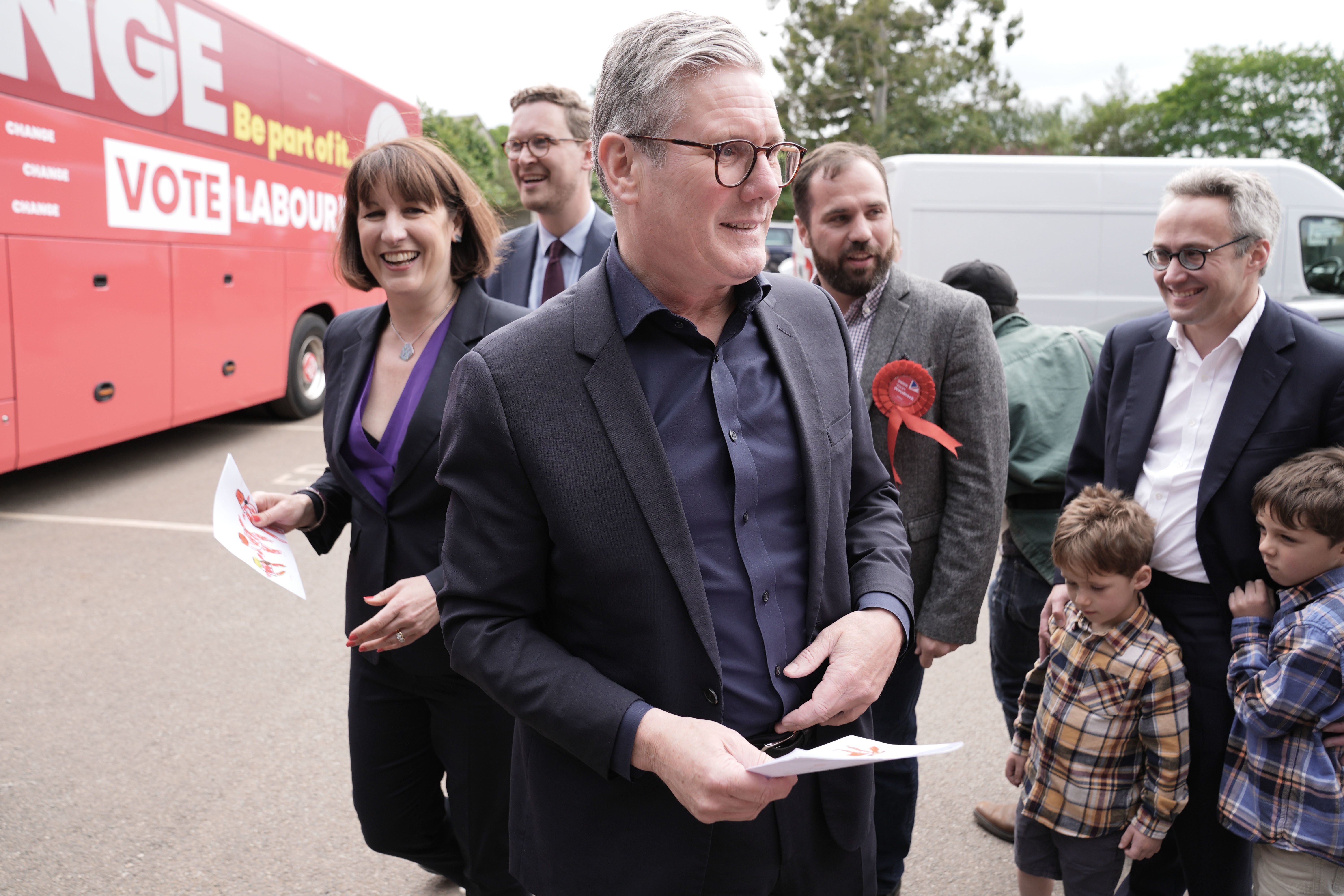 Labour leader Sir Keir Starmer and shadow chancellor Rachel Reeves on the campaign trail (Stefan Rousseau/PA)