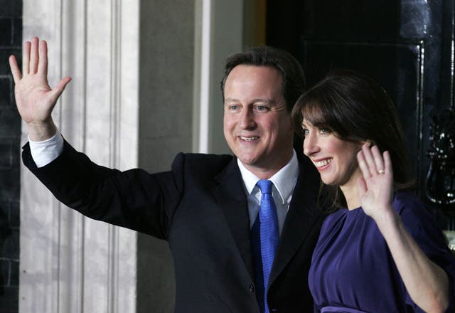 <p>Former Prime Minister David Cameron and his wife Samantha</p>