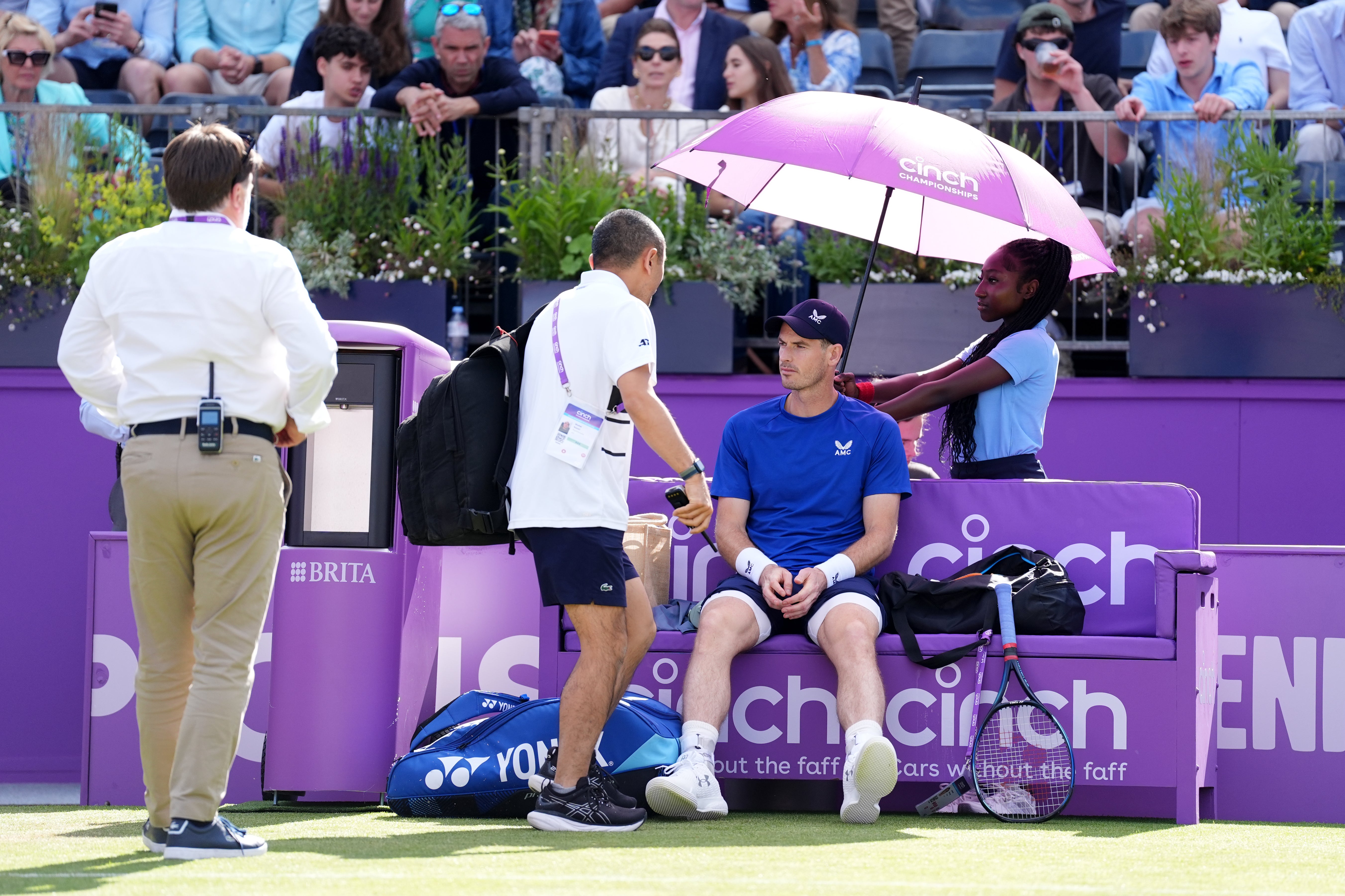 Andy Murray was injured at Queen’s Club (Zac GoodwinPA)
