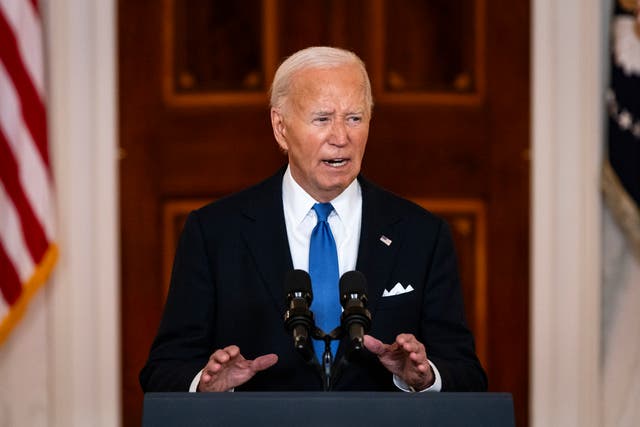 <p>US President Joe Biden delivers remarks about the US Supreme Court presidential immunity ruling. </p>