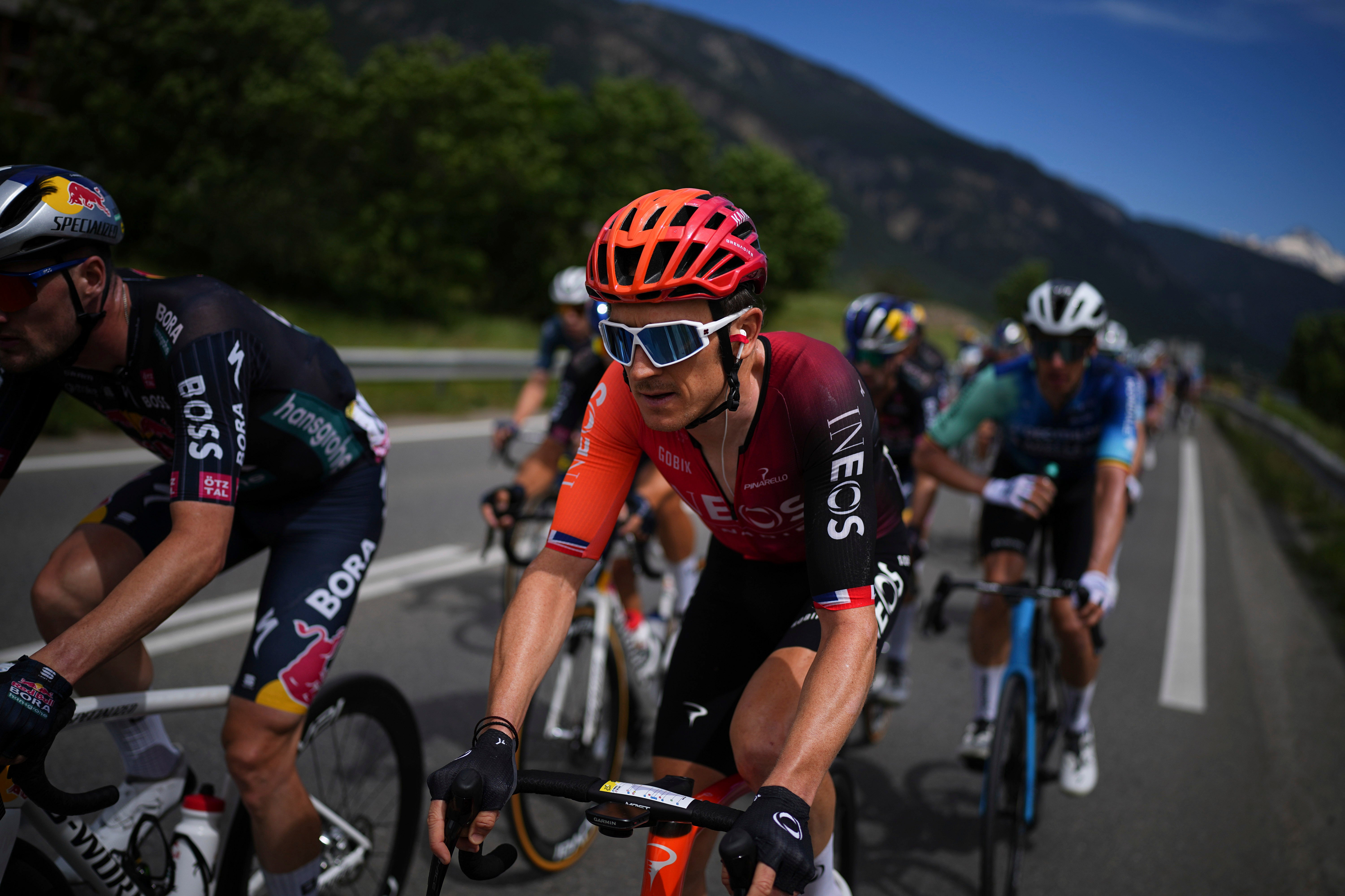Geraint Thomas was among the riders who lost time near the summit of the Galibier (Daniel Cole/AP)