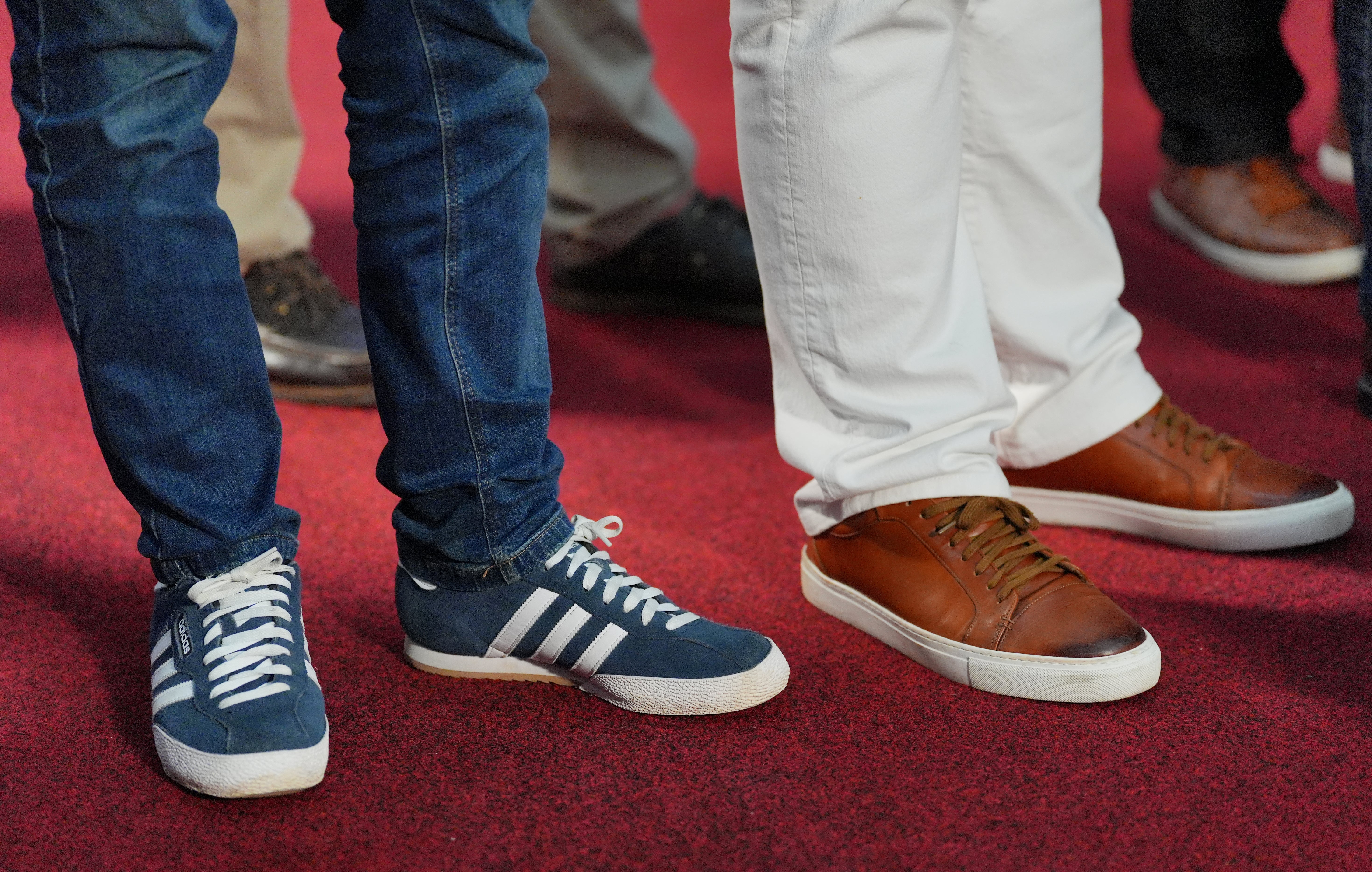 Both Sunak and Starmer have been spotted wearing Adidas Sambas – a shoe hailed as the style of the summer (Jonathan Brady/PA)