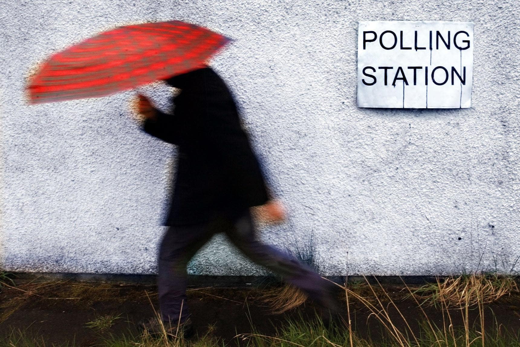 Britons headed to the polls in the rain this week