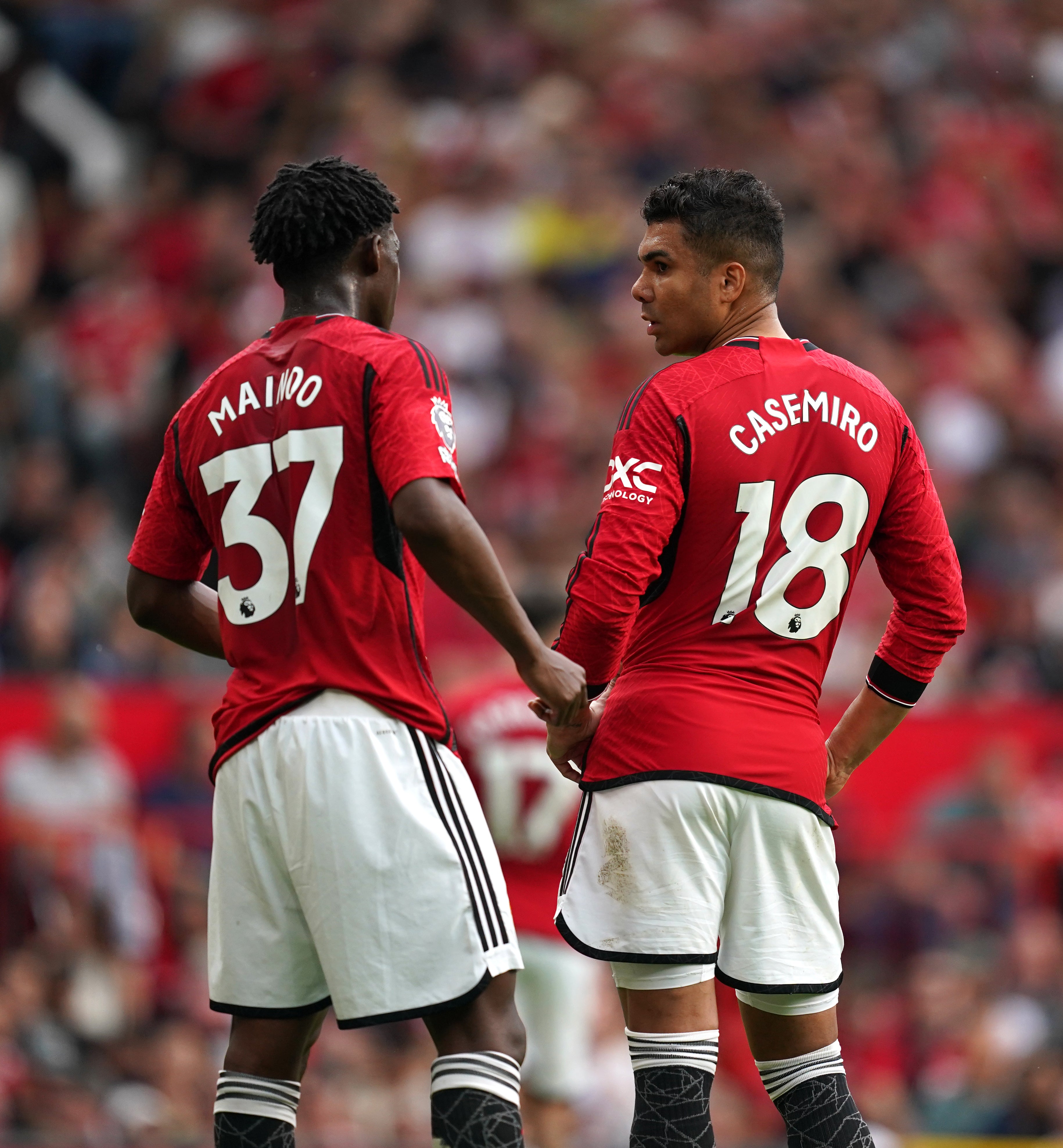Kobbie Mainoo has learned a lot from Manchester United team-mates like Casemiro (Martin Rickett/PA)