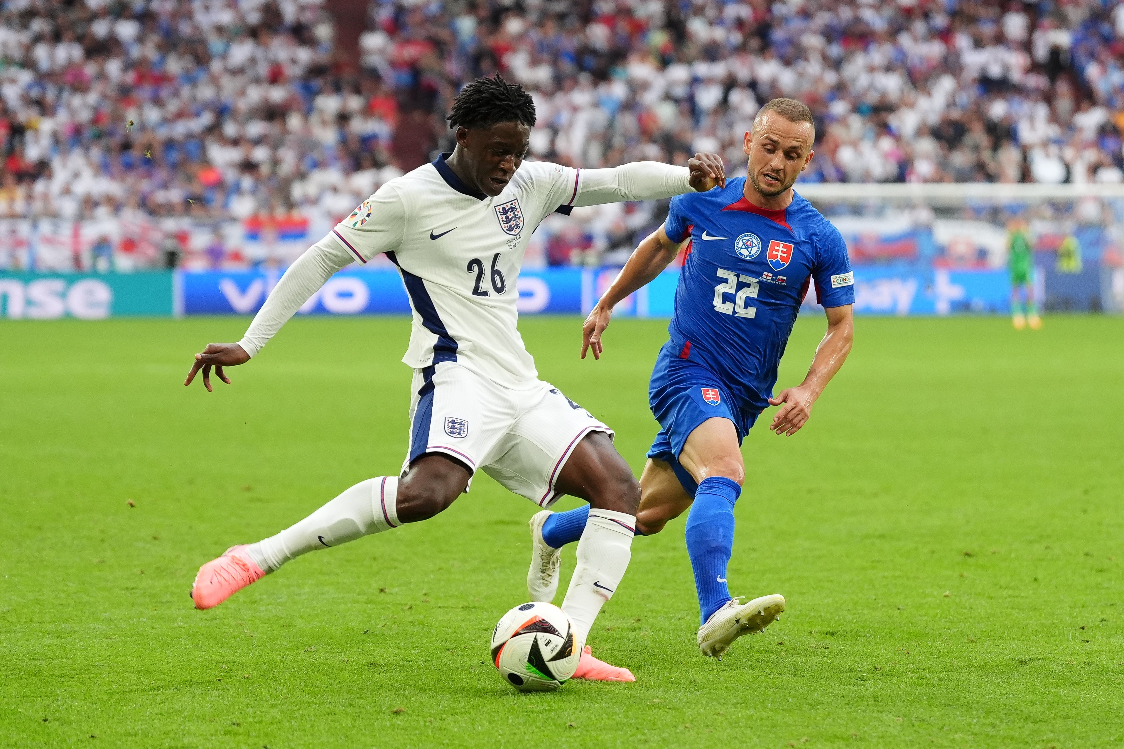 Kobbie Mainoo played 84 minutes of Sunday’s Euro 2024 last-16 clash (Bradley Collyer/PA)