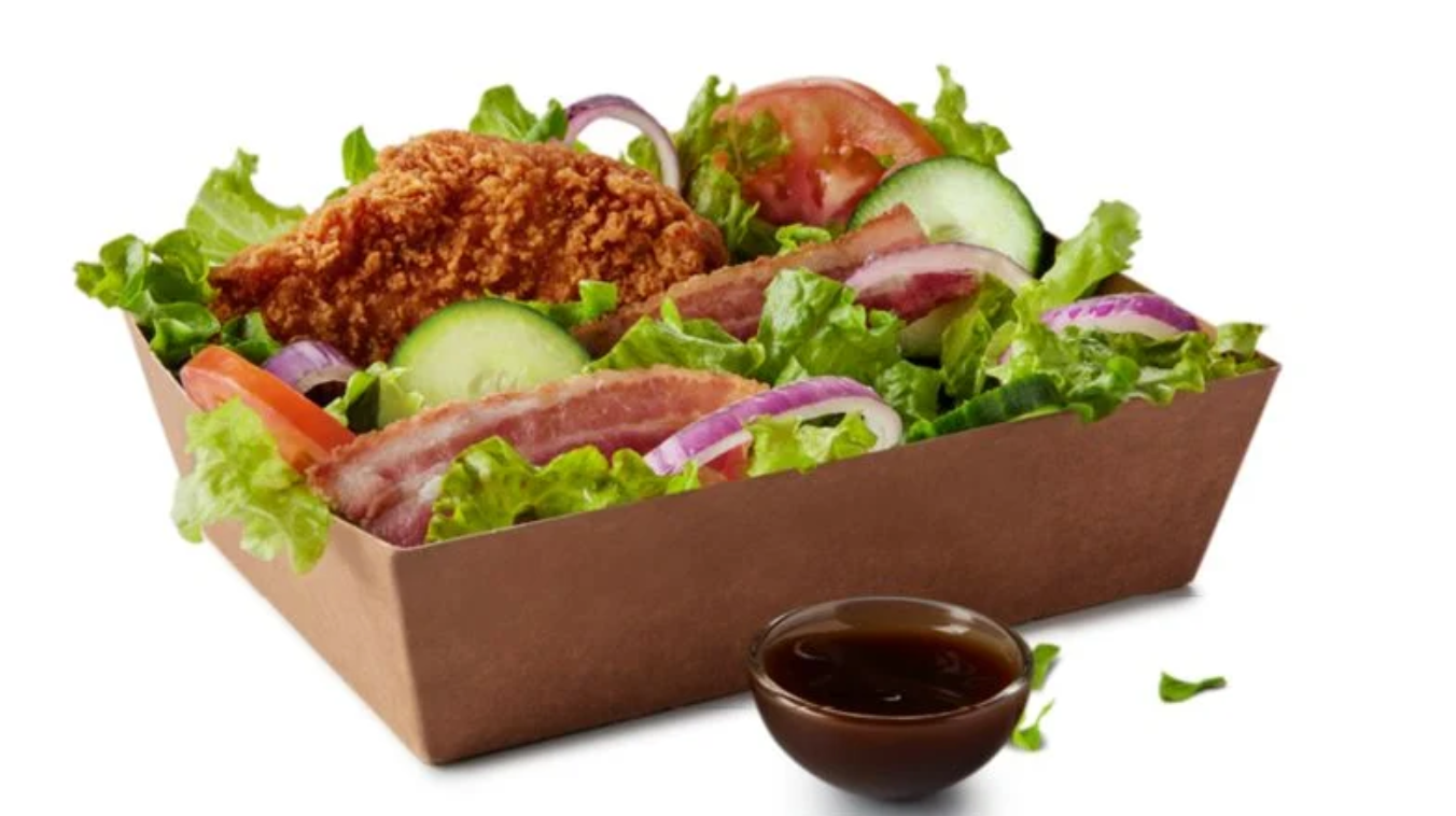 A McDonald’s Bacon Ranch Salad with Crispy Chicken. McDonald’s will no longer offer salads after an upcoming menu change