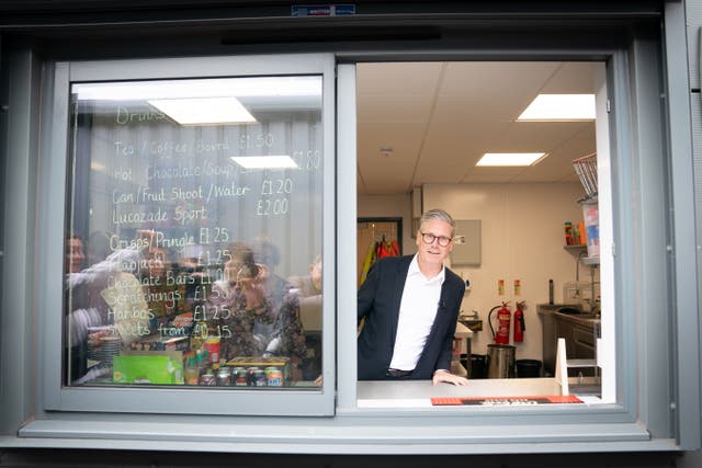 Sir Keir Starmer, pictured here at Hucknall Town Football Club (Stefan Rousseau/PA)