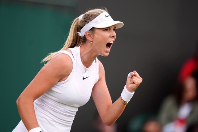 Katie Boulter had to battle on her way to a first round win over Tatjana Maria at Wimbledon (Zac Goodwin/PA)