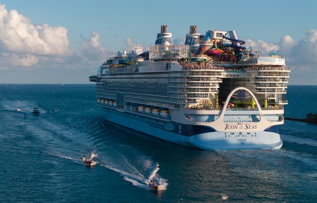 <p>Royal Caribbean’s Icon of the Seas, the world’s largest cruise ship, had to change its itinerary to avoid Hurricane Beryl this week</p>