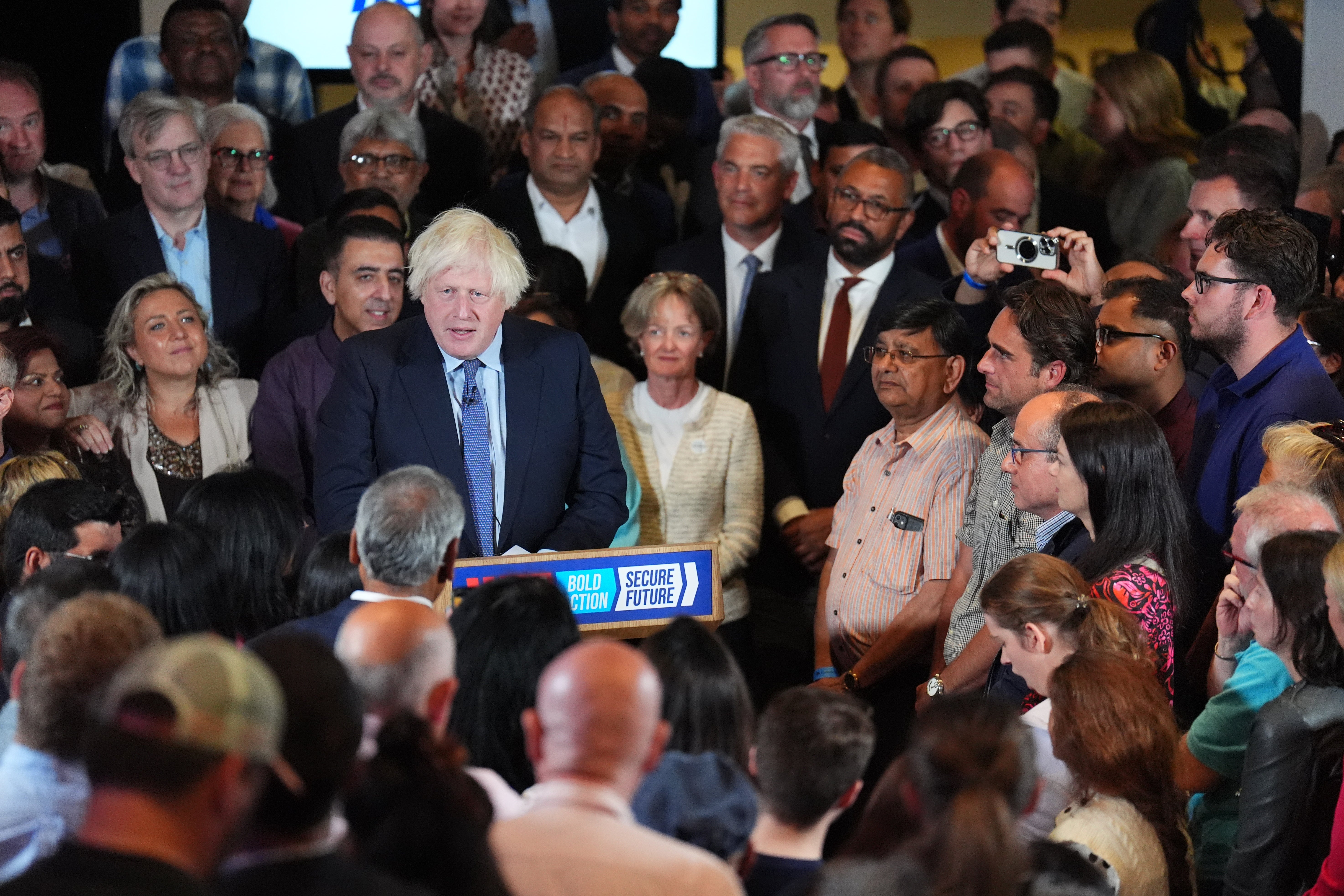 Boris Johnson delivers a speech in central London (James Manning/PA)