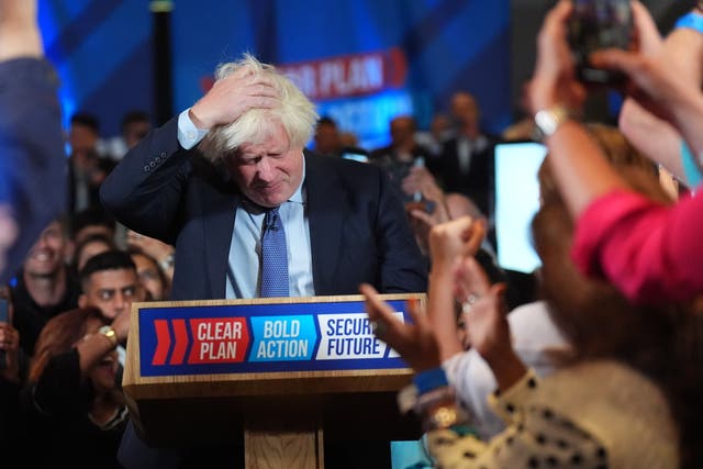 <p>Boris Johnson on the general election campaign trail</p>