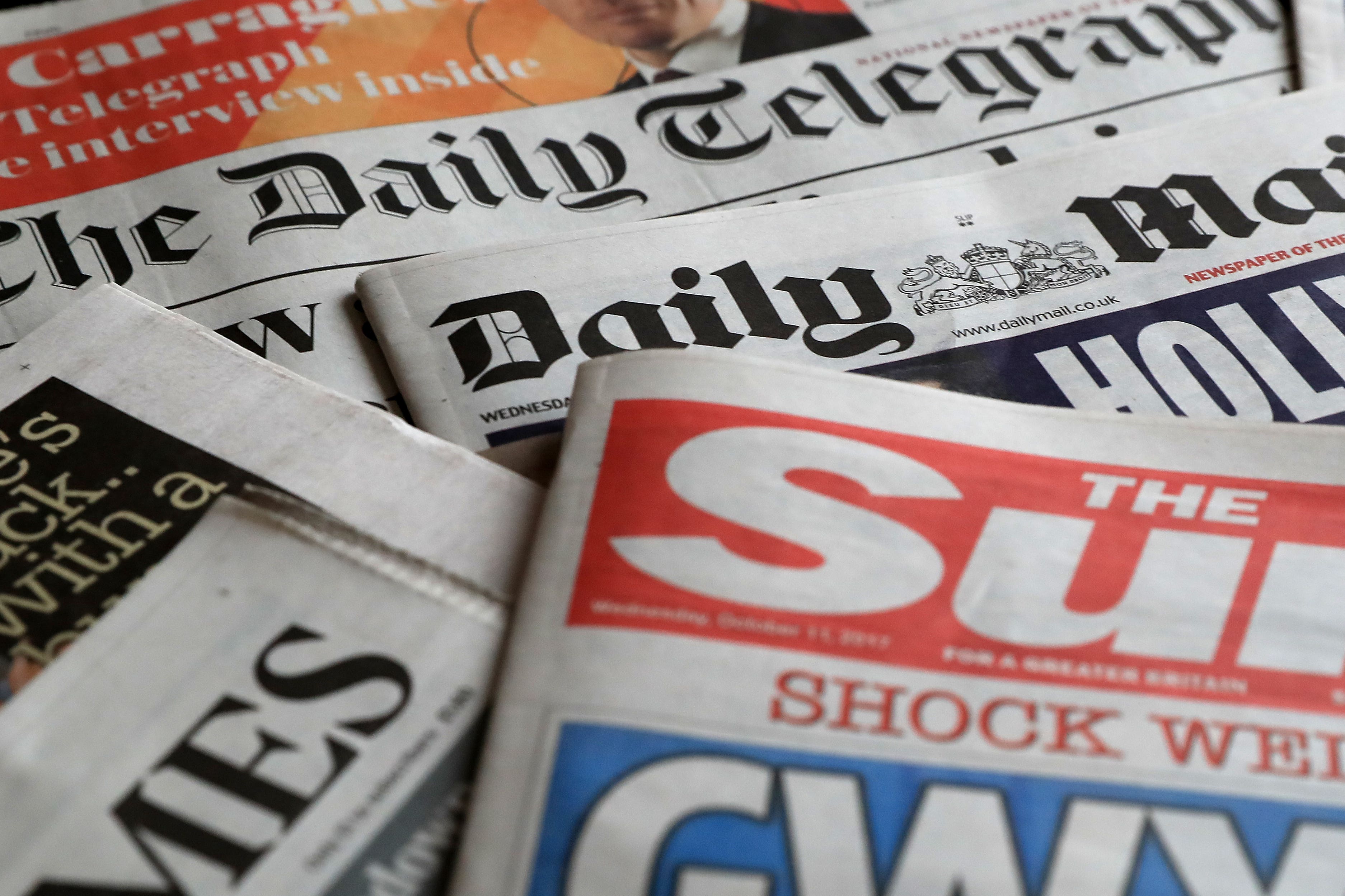 A collection of British newspapers (Peter Byrne/PA)