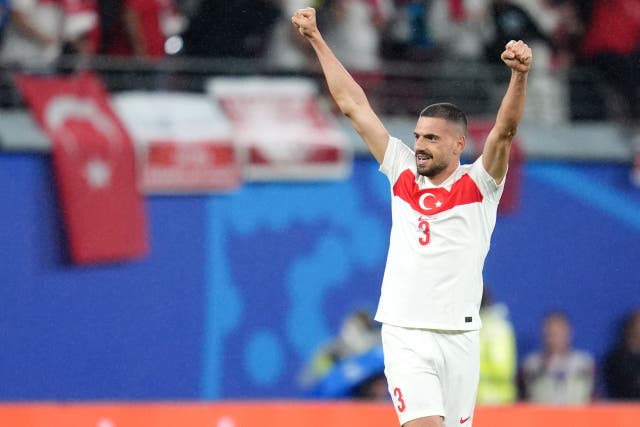<p>Merih Demiral scored twice as Turkey beat Austria 2-1</p>