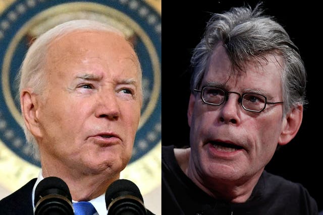 <p>Joe Biden (left) and Stephen King (right)</p>
