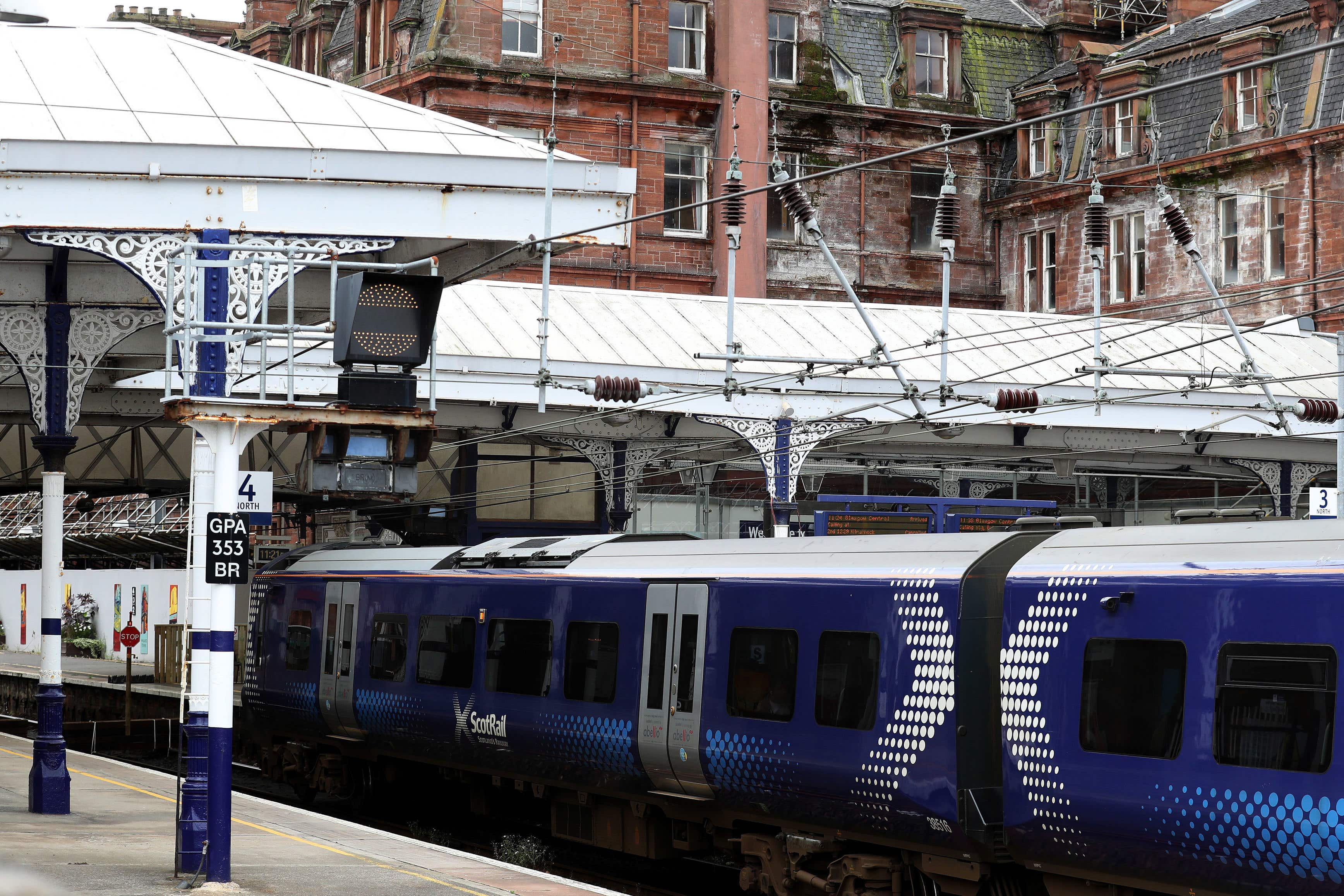 The incident occurred at Ayr railway station on Monday (PA)