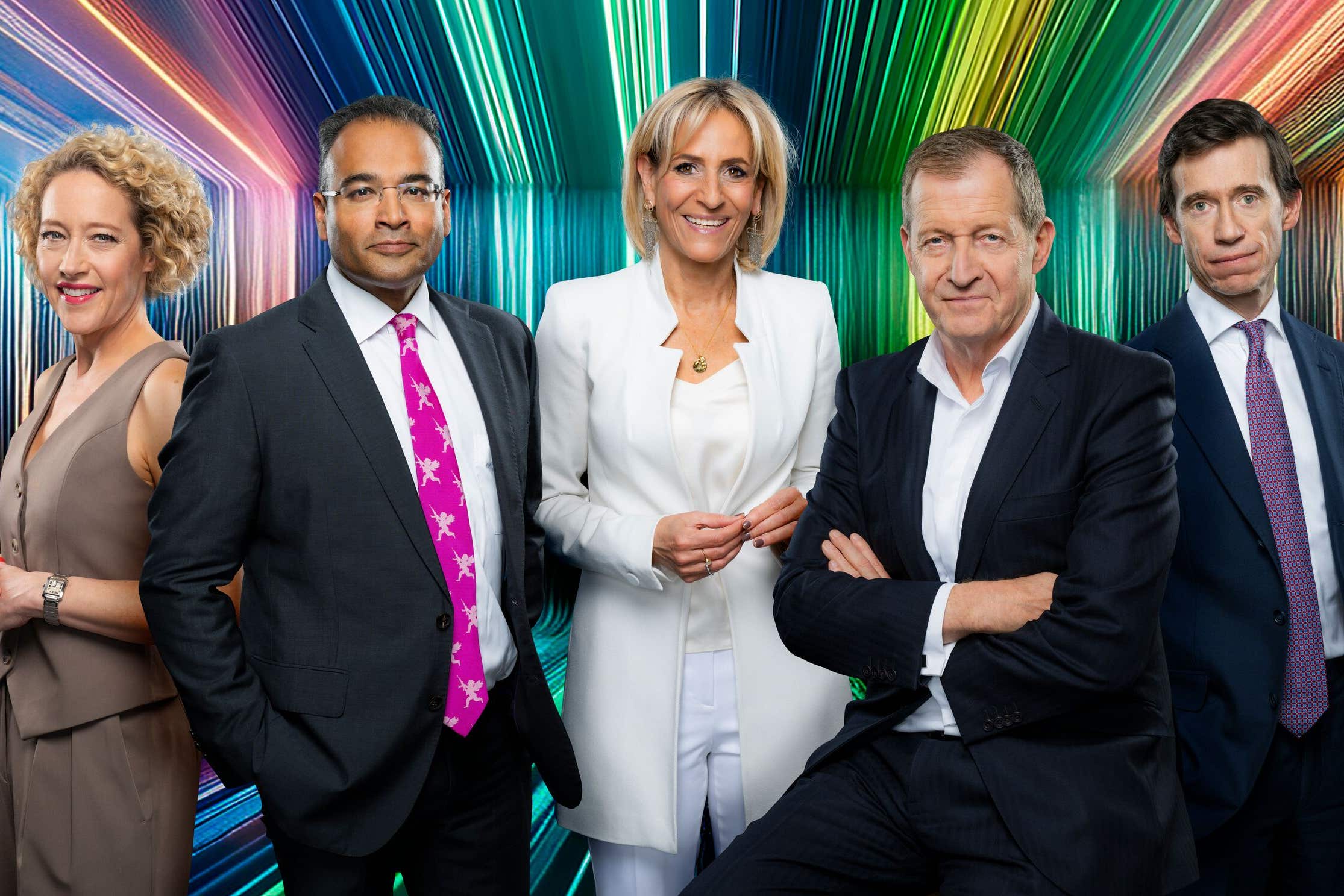 Cathy Newman, Krishnan Guru-Murthy, Emily Maitlis, Alastair Campbell and Rory Stewart will be among those on Channel 4’s coverage (Rob Parfitt/ Matt McQuillan/Channel 4/PA)