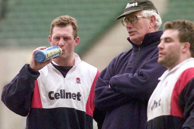 Former England head coach Jack Rowell (centre) has died (Adam Butler/PA)
