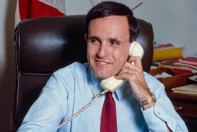 <p>Rudy Giuliani, here seen in 1984, served as a US attorney between 1983 and 1989. He rode his success as a prosecutor all the way to the New York mayoralty</p>