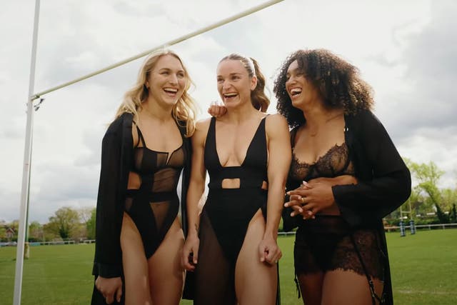 <p>Members of Great Britain’s Rugby 7’s team have posed in their knickers in a lingerie ad </p>