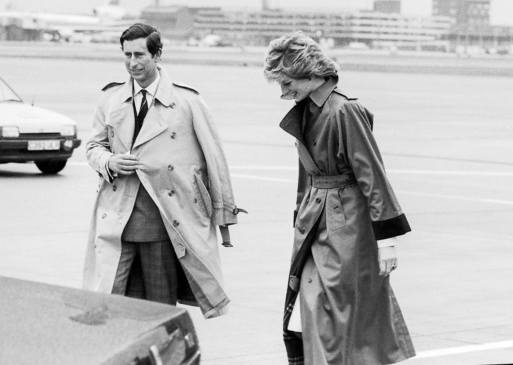 The late Princess of Wales often sported a trench in tumultuous conditions (Alamy/PA)