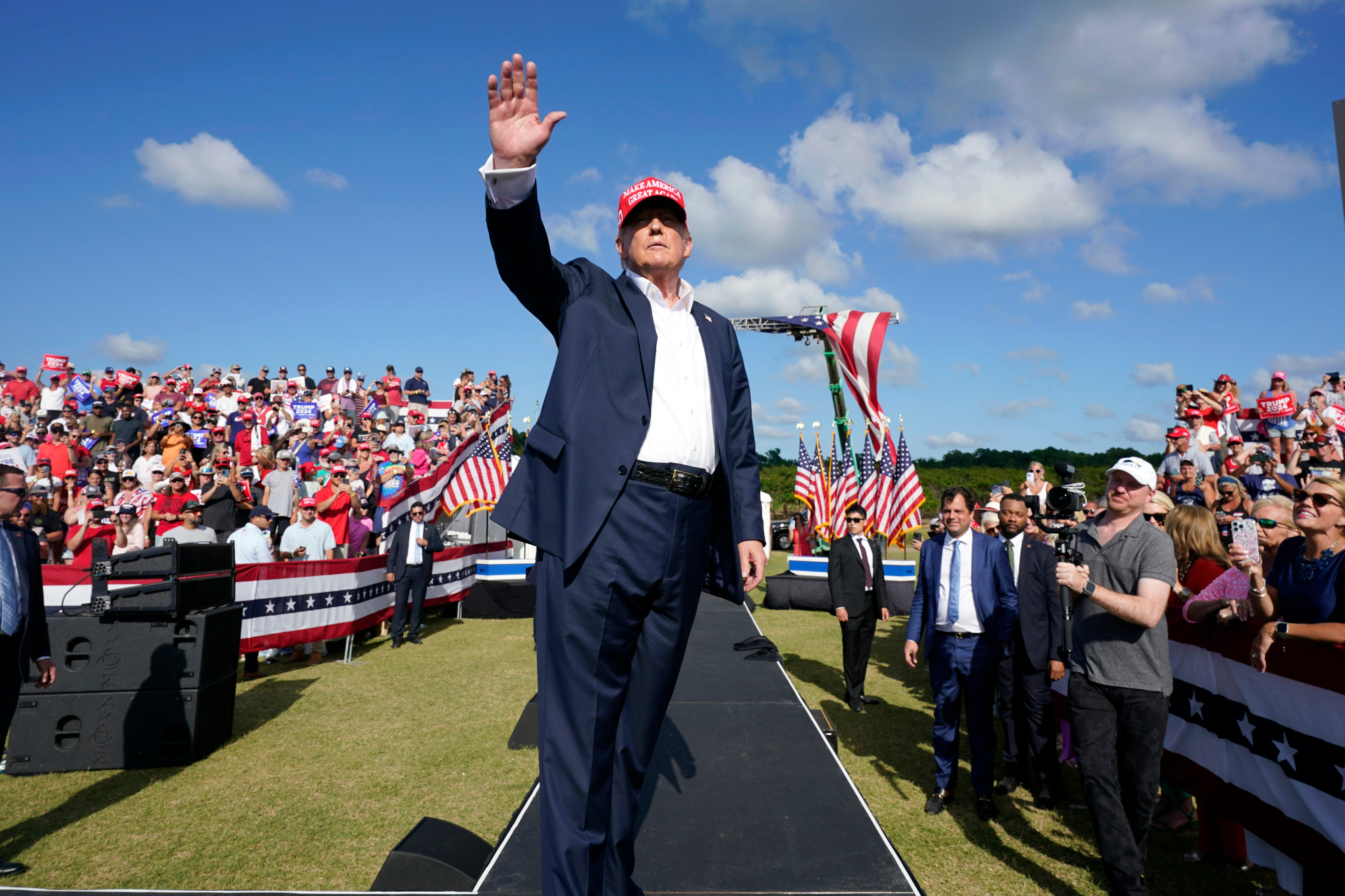 Donald Trump greets supporters at a rally in Virginia on June 28, three days before the Supreme Court granted him partial immunity in his election interference case.