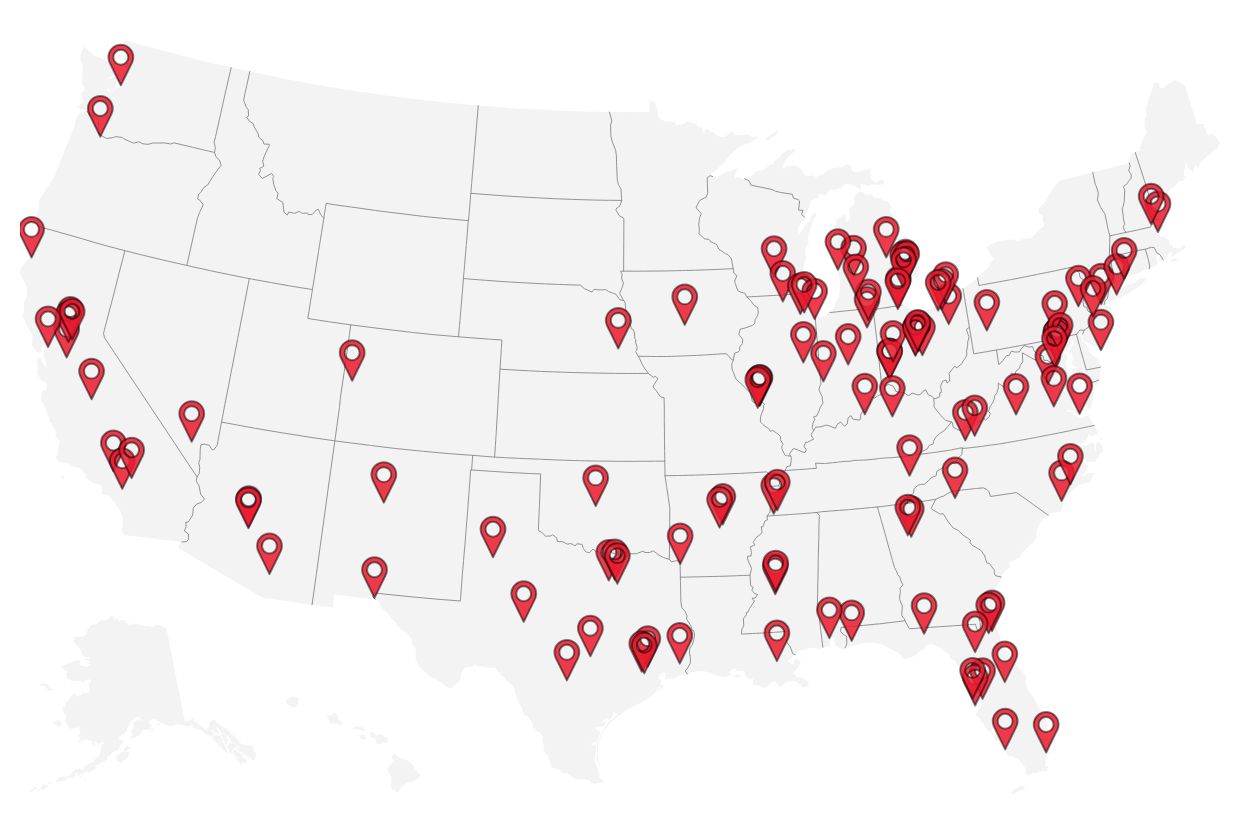Sex trafficking victims have named 118 different Red Roof Inn hotels across 40 states as locations where they alleged they were trafficked. The claims have not been independently verified.
