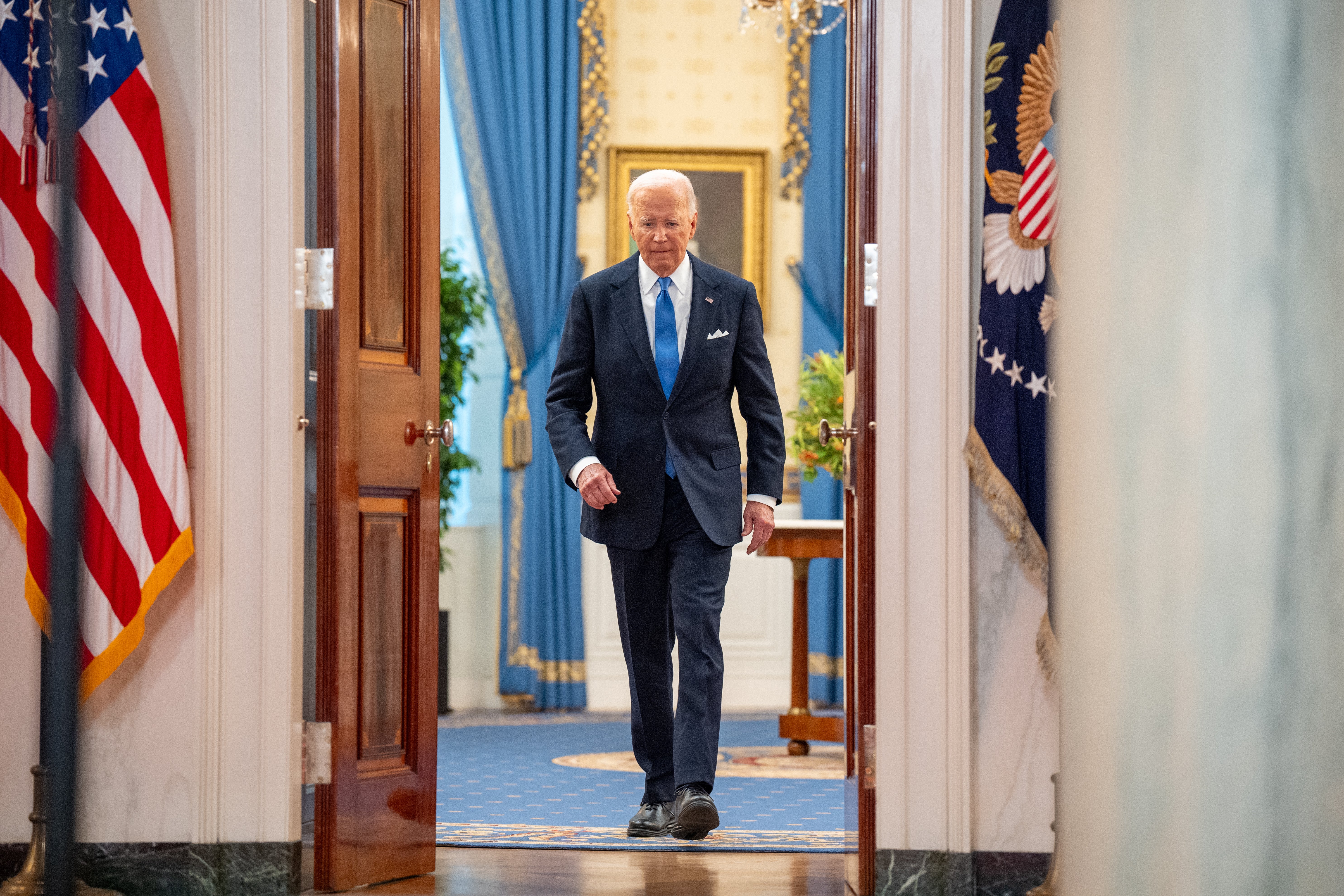 President Joe Biden, pictured on July 1. There were mixed signals about the future of his 2024 campaign following a disastrous debate performance last week