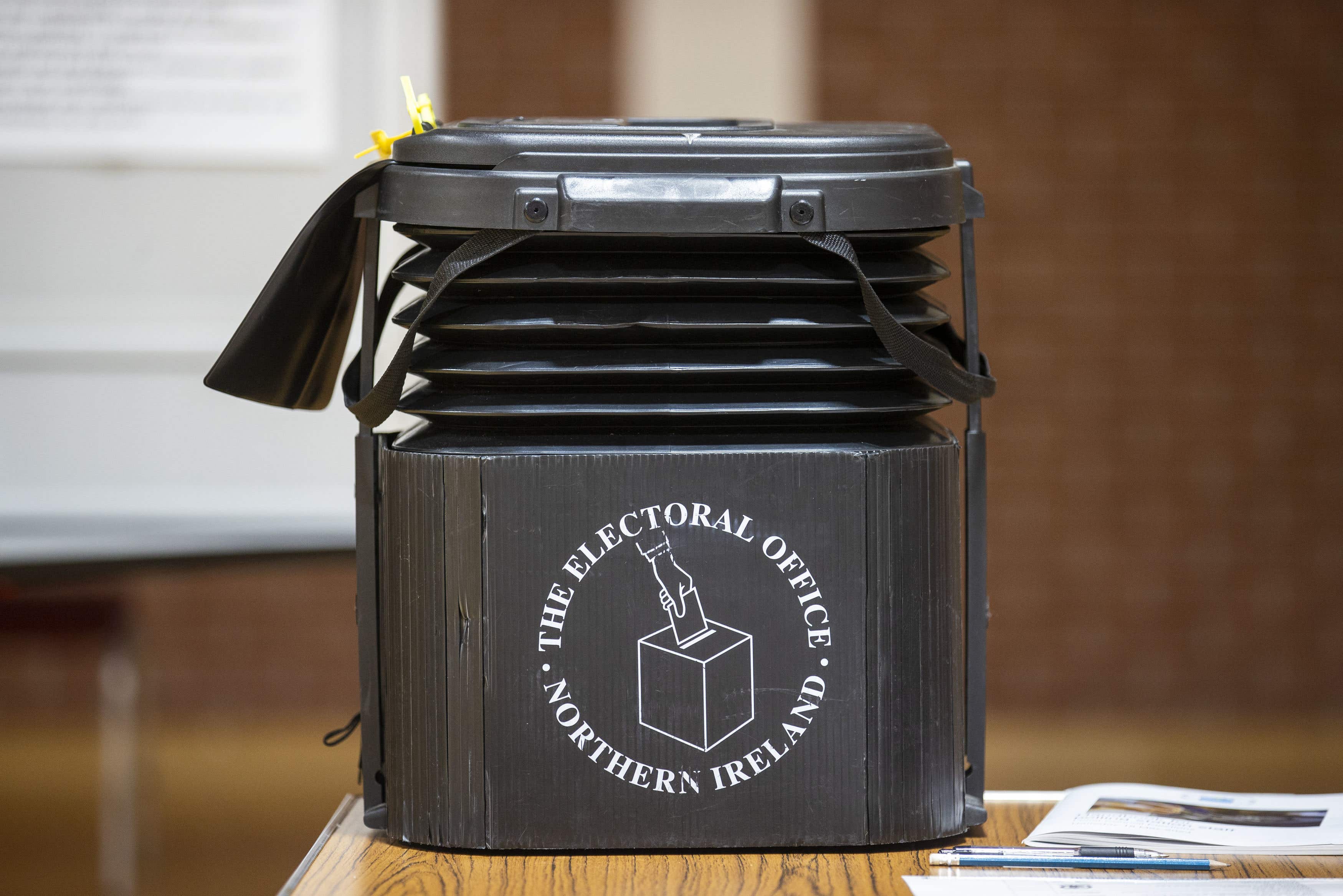 A ballot box in Belfast (PA)