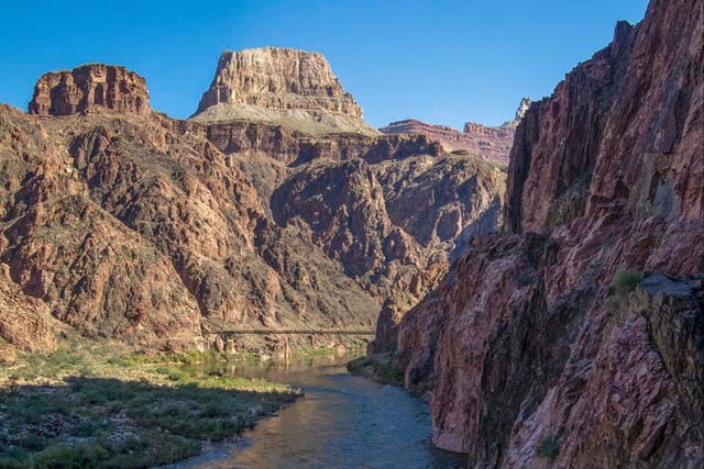<p>A man has died after hiking on the River Trail, near to Phantom Ranch in the Grand Canyon, where exposed areas can reach up to 120F in the shade</p>