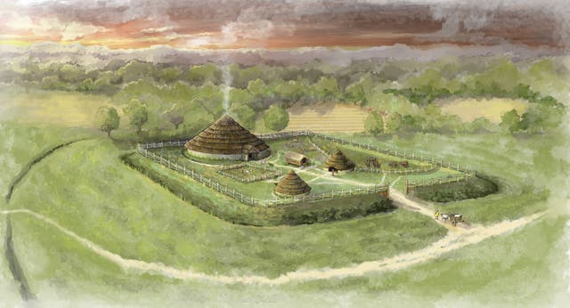 <p>An artist’s impression issued by National Trust of an iron age farmstead enclosure</p>