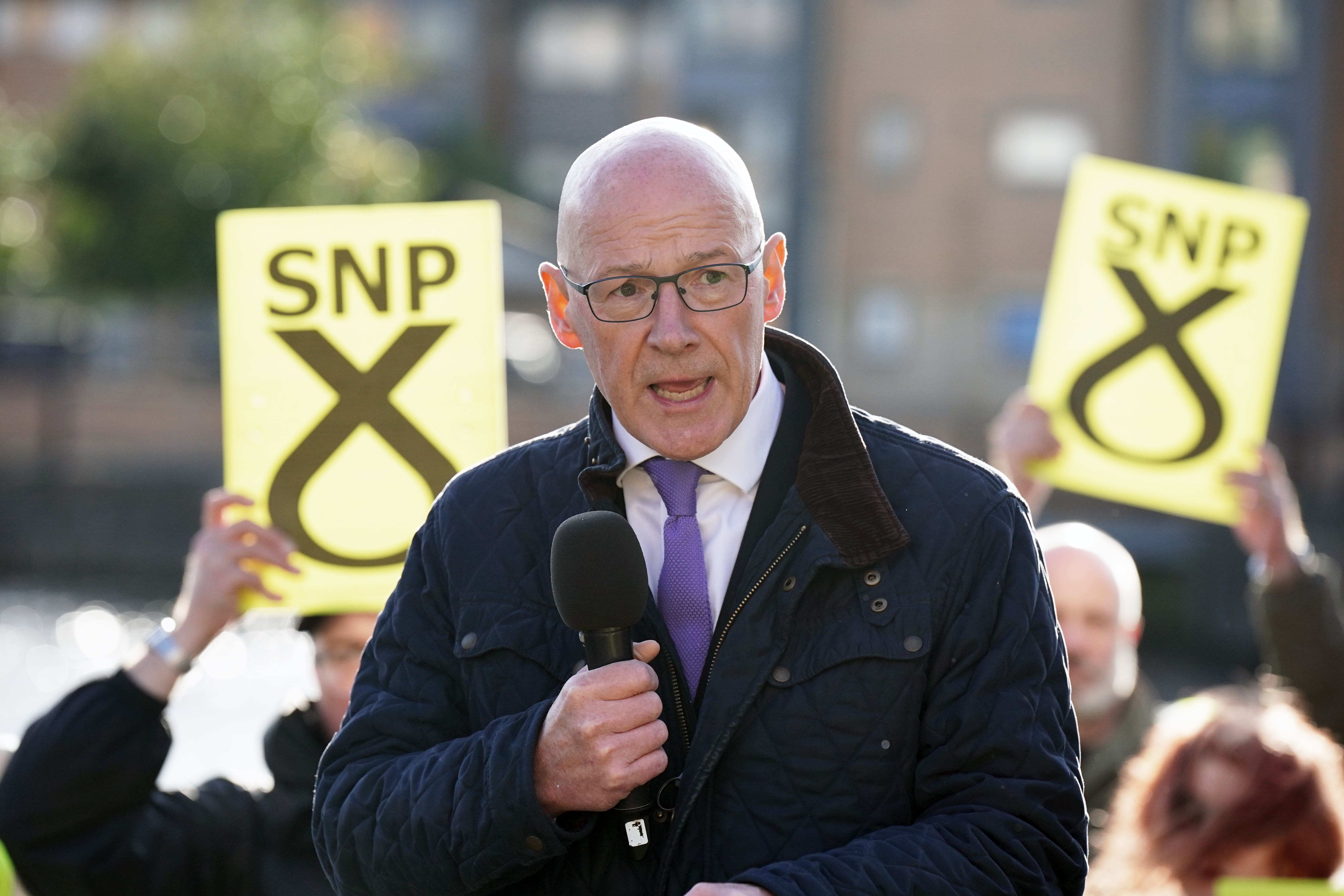 Scottish First Minister and SNP leader John Swinney urged ‘every single SNP voter’ to vote on Thursday (Jane Barlow/PA)