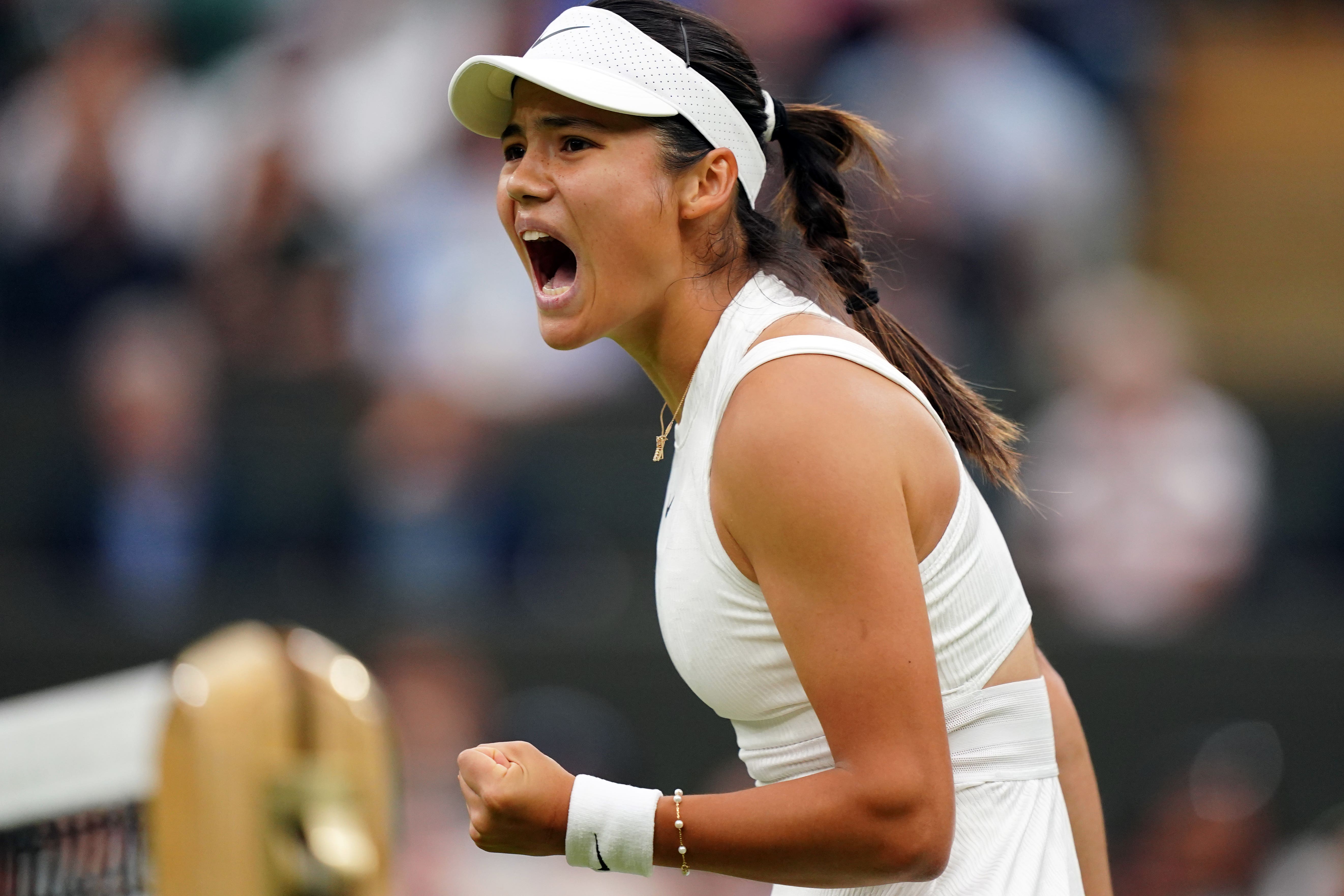 Emma Raducanu roared into round three of Wimbledon (Zac Goodwin/PA)