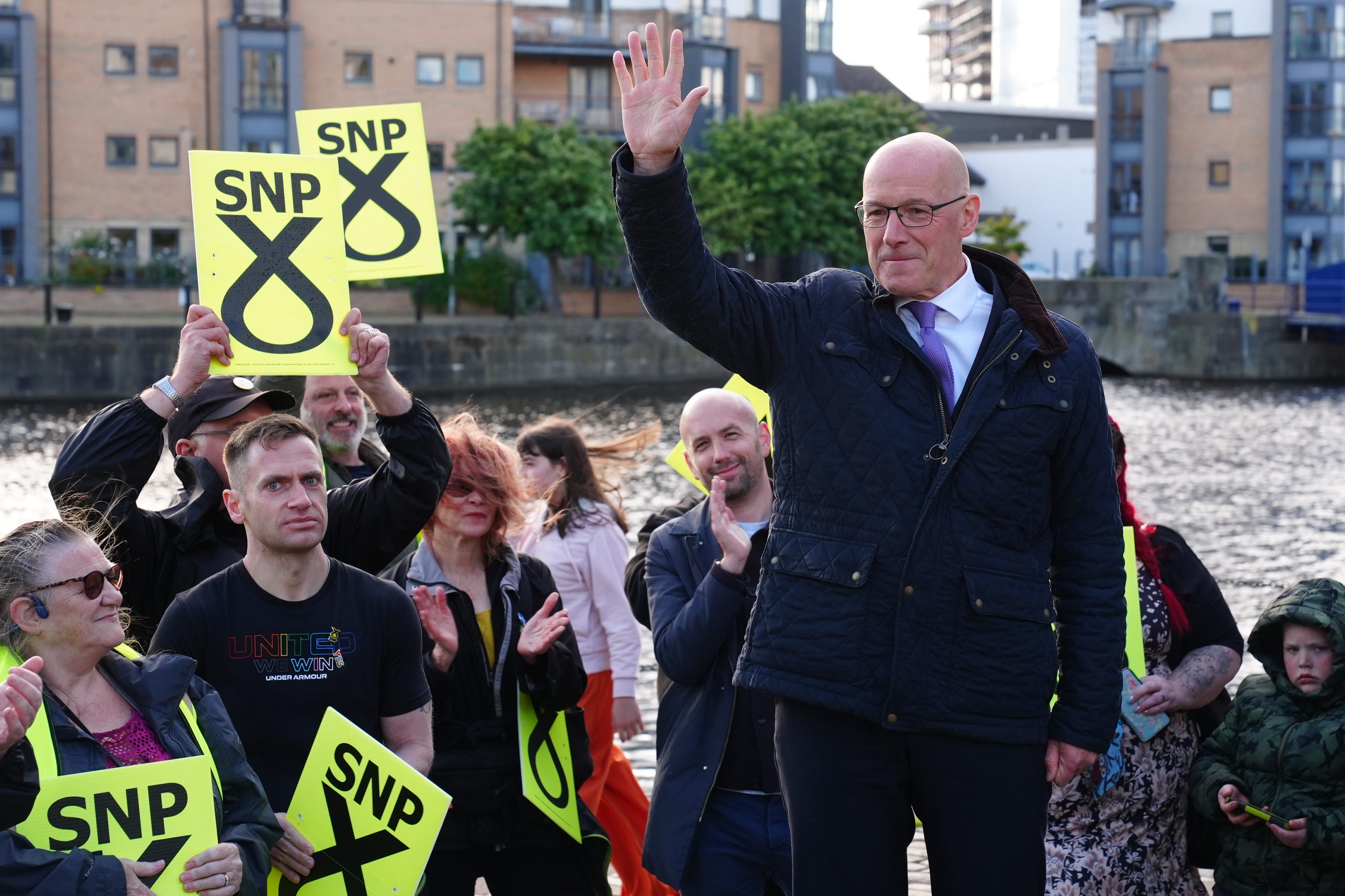 Scottish First Minister and SNP leader John Swinney said the election was on a ‘knife-edge’ (Jane Barlow/PA)