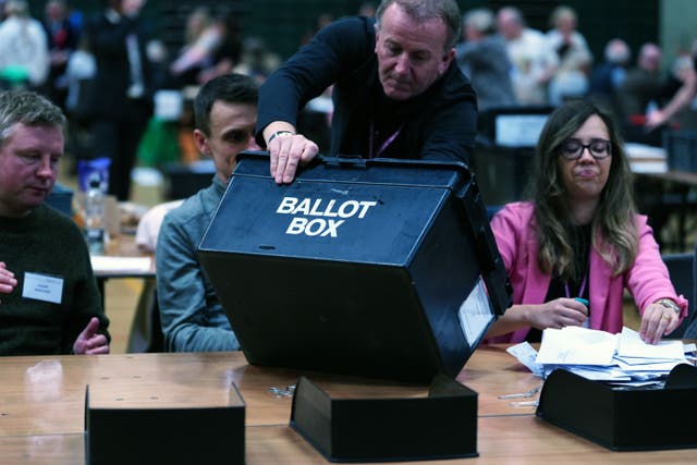 <p>Votes in the 2024 General Election will start being counted soon after 10pm on July 4, with final results due at around 6.30am the following morning (Peter Byrne/PA)</p>