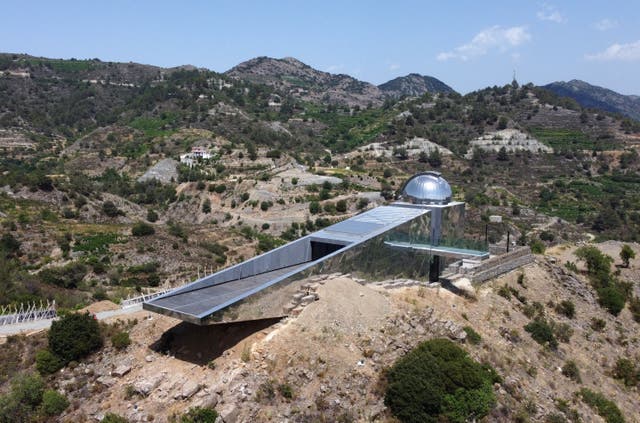 <p>A drone view shows Troodos astronomical observatory in Agridia village, Cyprus </p>