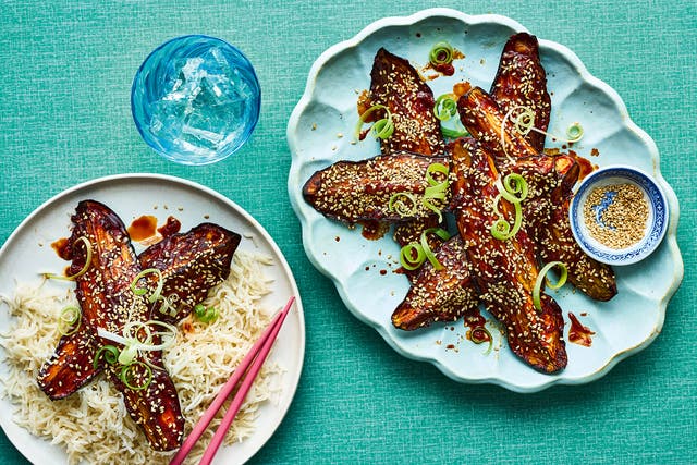 <p>‘We couldn’t cram more flavour into these sticky teriyaki aubergines if we tried’ </p>