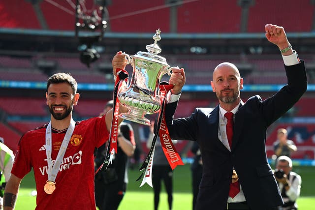 <p>Ten Hag won has won the FA Cup and Carabao Cup since taking over at Manchester United in 2022</p>