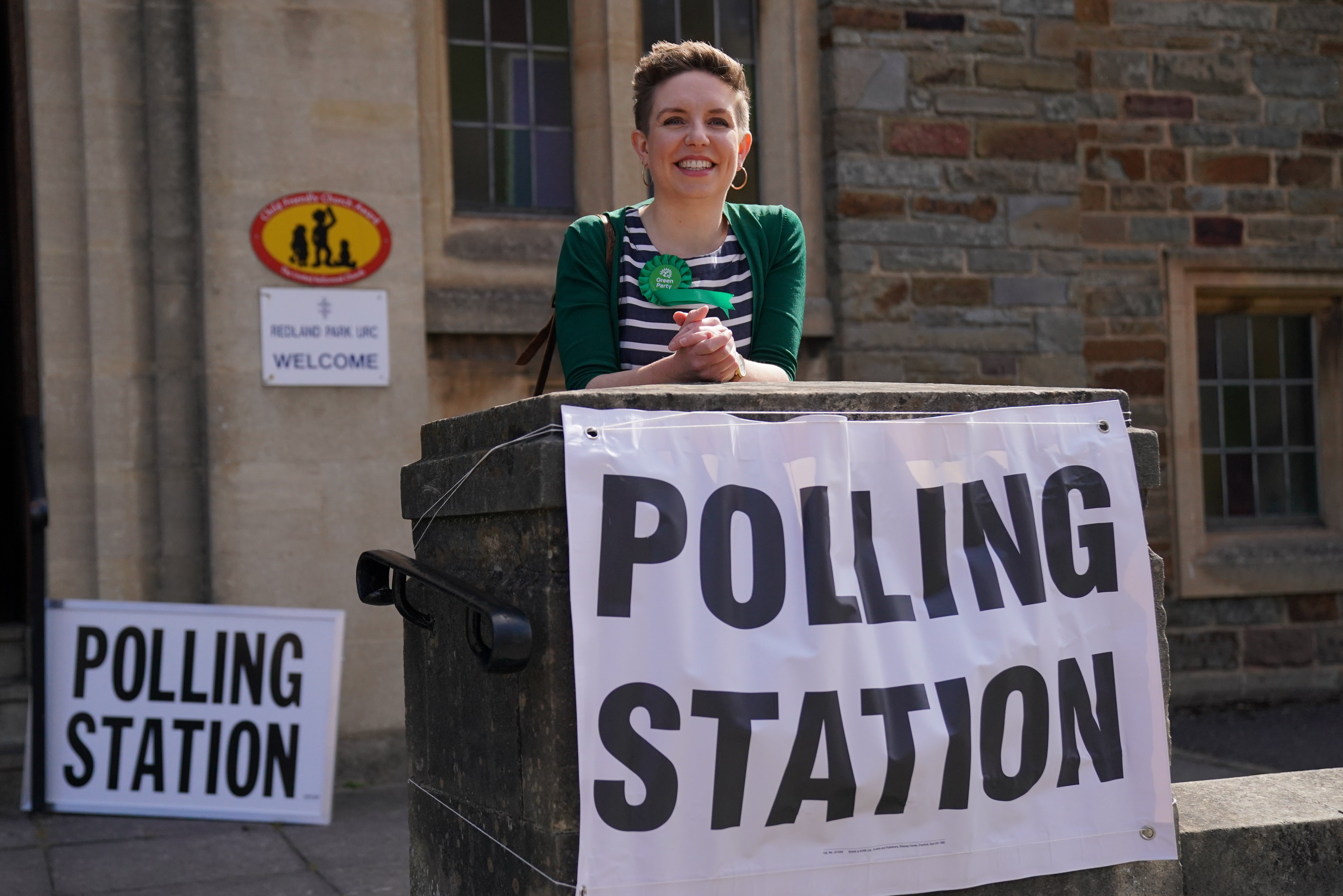 Green Party co-leader Carla Denyer after casting her vote in the 2024 General Election at Redland Park United Reformed Church in Bristol