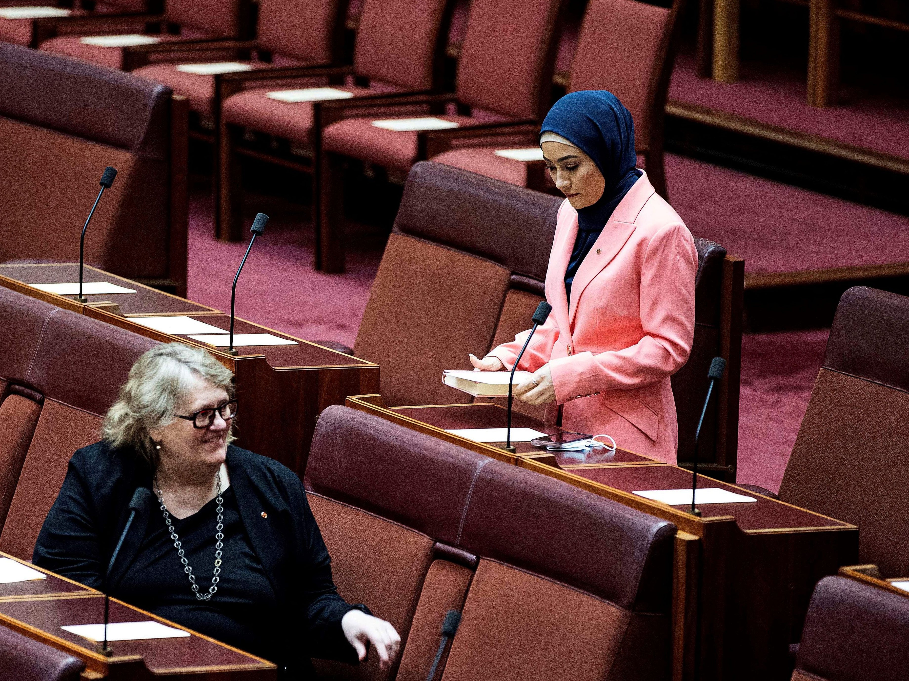 Fatima Payman in the senate during the opening of the 47th parliament on 26 July 2022