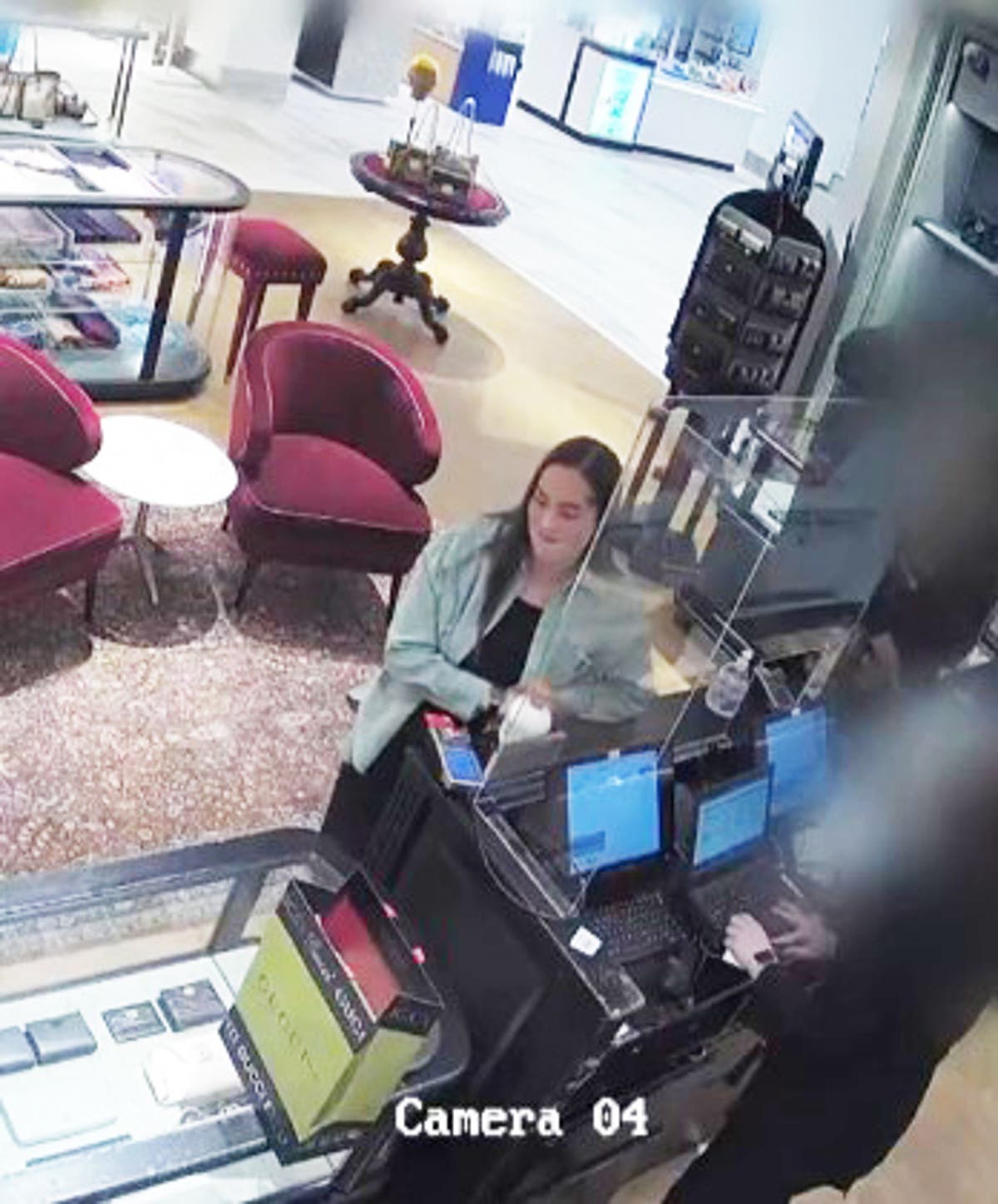 Predator teacher Rebecca Joynes caught smirking as she buys teenage victim Gucci belt before sex