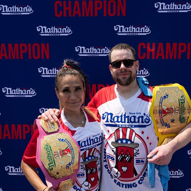 <p>Nathan’s annual hot dog eating contest was won by Miki Sudo and Pat Bertoletti. </p>