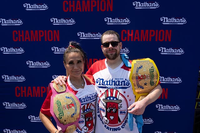 <p>Nathan’s annual hot dog eating contest was won by Miki Sudo and Pat Bertoletti. </p>