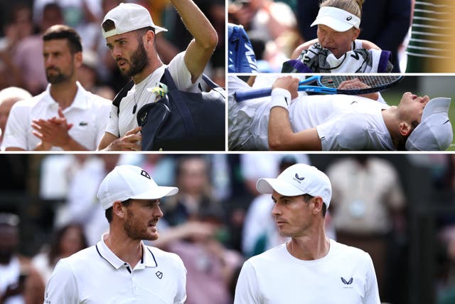 <p>Clockwise from top left: Jacob Fearnley; Harriet Dart; Jack Draper; Andy Murray and brother Jamie</p>