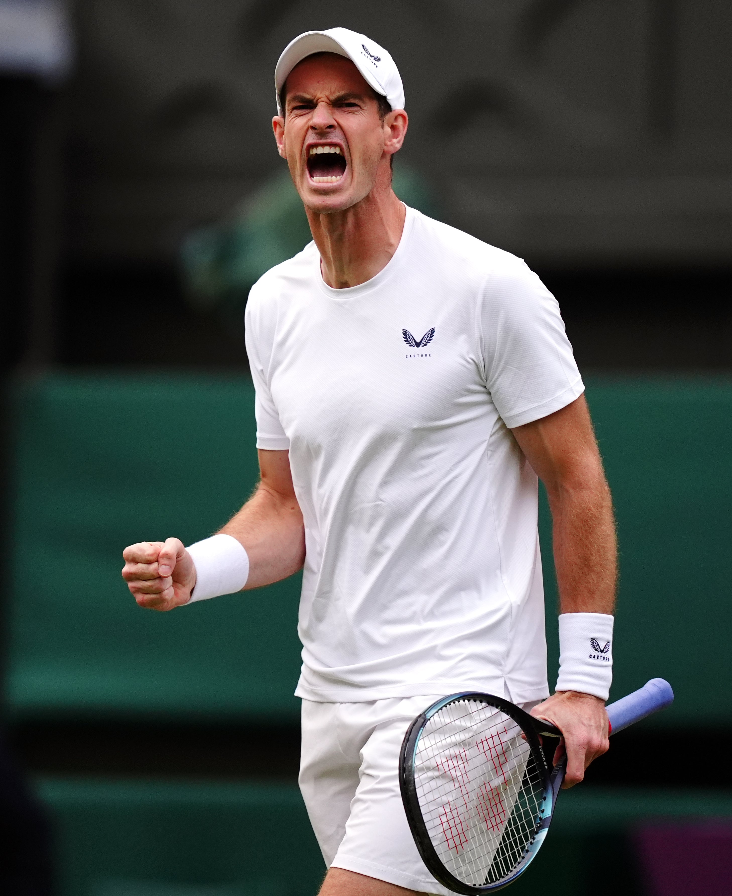 Andy Murray celebrates winning a point in trademark fashion (Mike Egerton/PA)