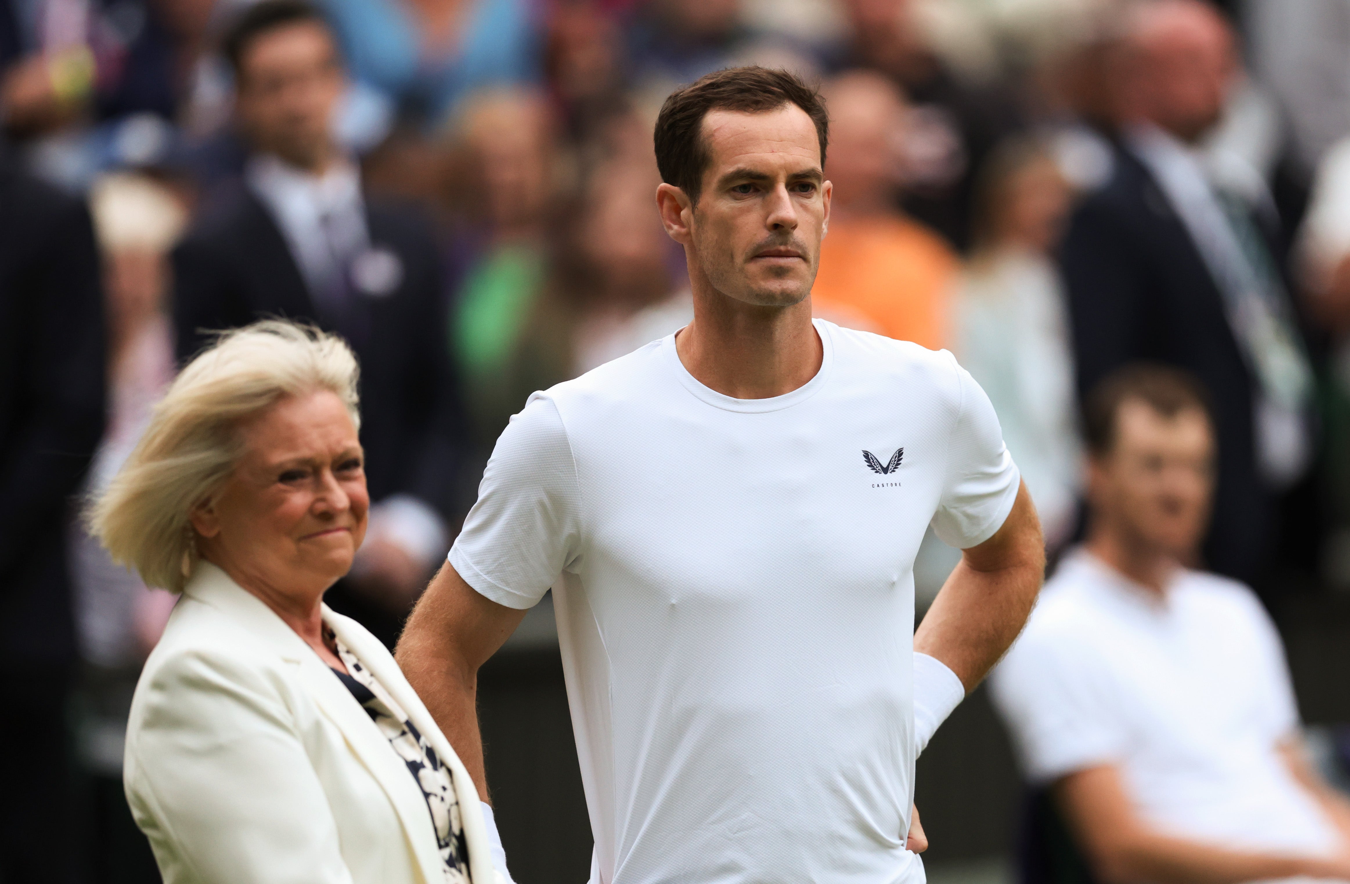 Andy Murray was interviewed by the returning Sue Barker on Centre Court