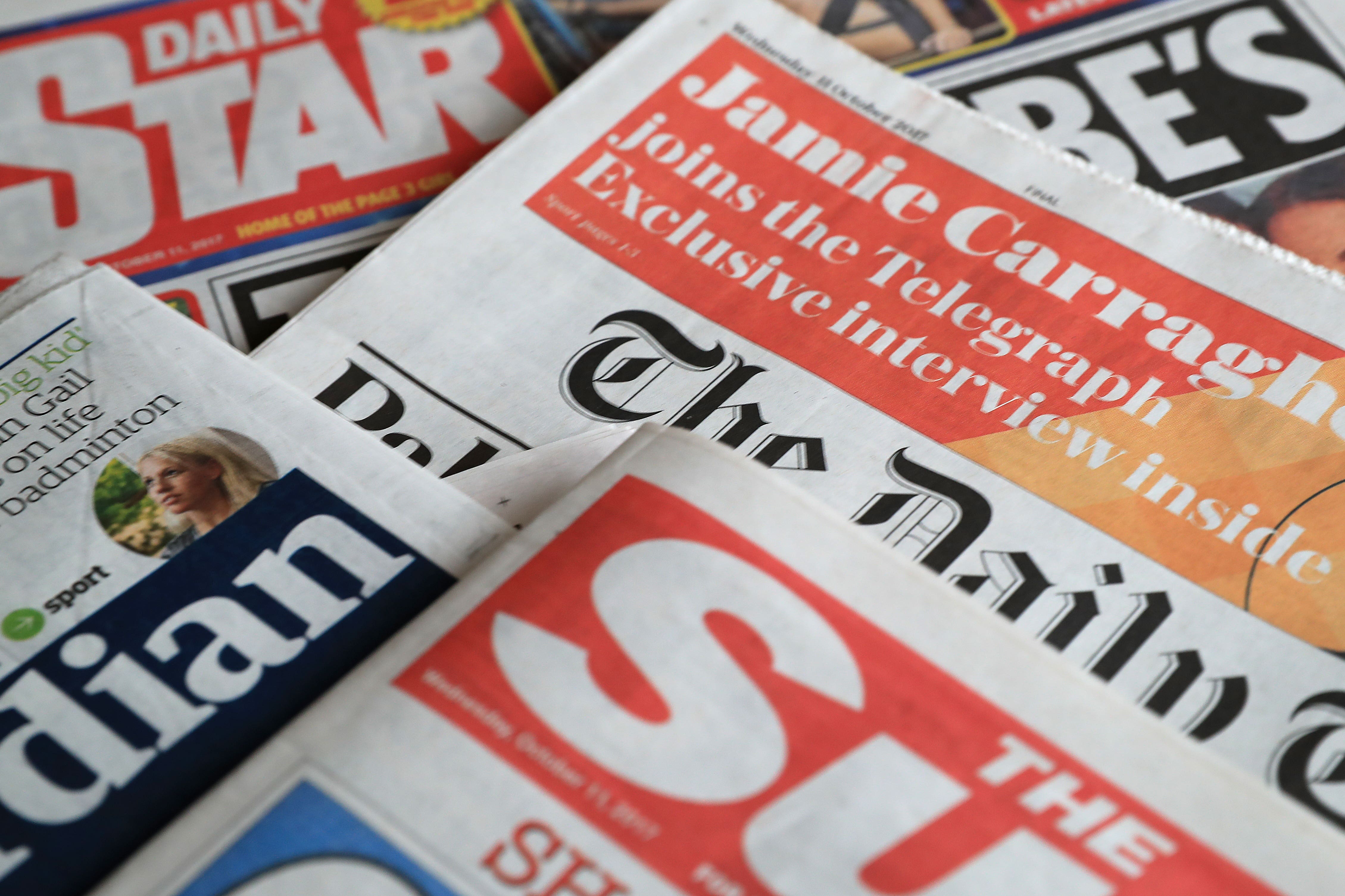 A collection of British newspapers (Peter Byrne/PA)