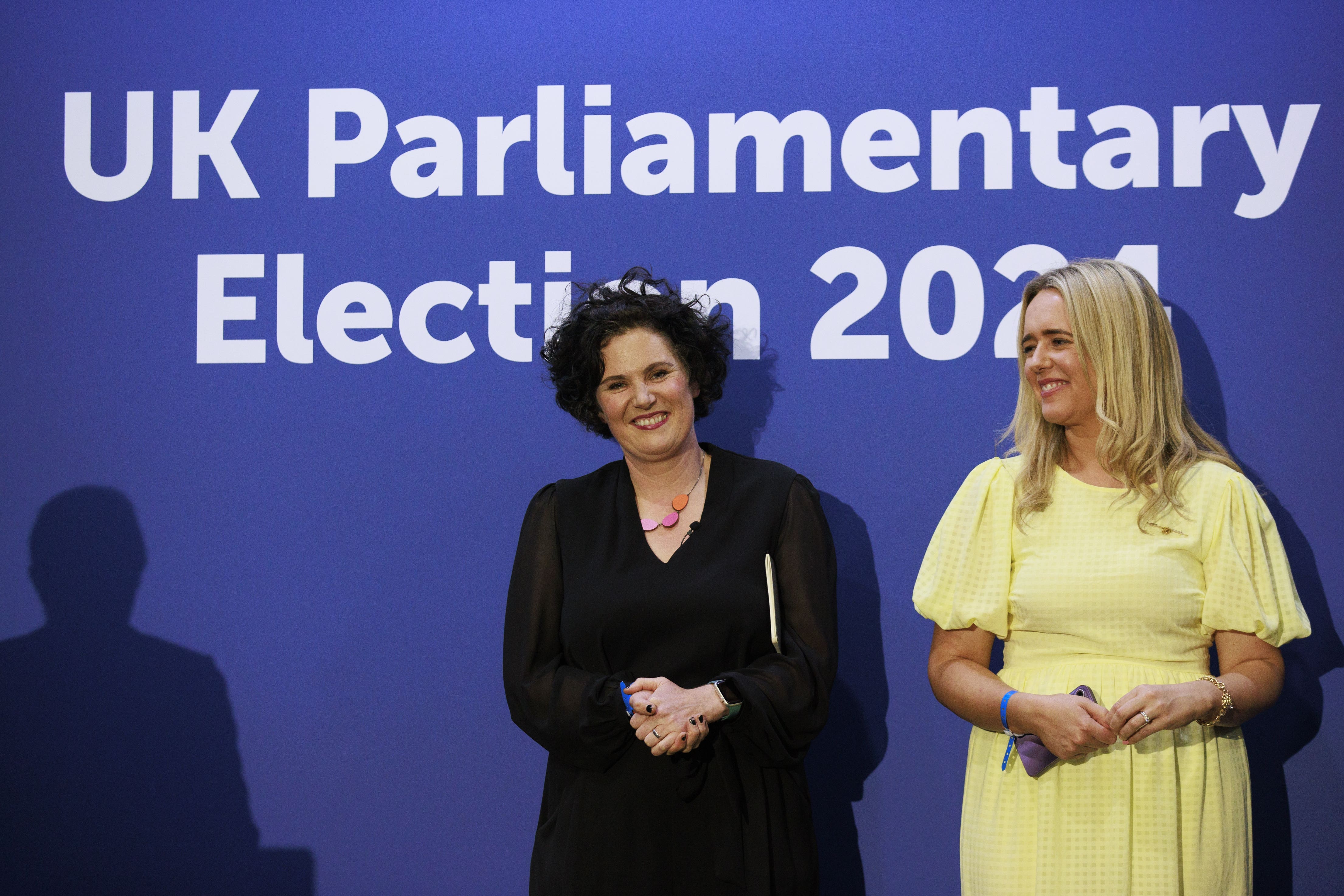 Claire Hanna (left) has retained her seat (Liam McBurney/PA)
